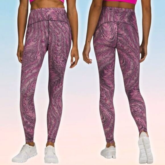 LULULEMON Swift Speed High-Rise Tight 28" Size 4 Dimensional Sonic Pink Multi - Picture 1 of 8